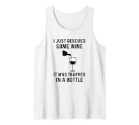 Acabo de rescatar un Poco de Vino, Estaba Atrapado en una Botella Divertido Camiseta sin Mangas