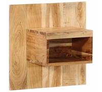 Acacia Wood Floating Nightstand 50x27x50 cm, Solid Wood Wall Mounted Bedside Table with Storage Shelf, Modern Minimalist Design for Bedroom, Living Room, Office, Easy Assembly, Natural Finish