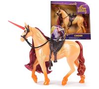 ACADEMIA UNICORNIO - Figura Chispa 'Cinder' de 28 cm con movimiento de cabeza + 2 Accesorios equitación - Unicornios para Niñas - Regalo Niña 4 años +