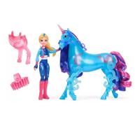 Unicorn Academy Set - Isabel y Unicornio River con auténtica Melena y Cola y Cepillo, Aprox. 12 cm Grandes Figuras Originales de la Popular Serie Netflix, para niños a Partir de 4 años