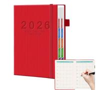 Academic Day Planner - 2026 Agenda for Goal Organizing | PU and Paper Build, Tabbed Notebook, Appointment Schedule Tracker, Home School Office Classroom Tool, Portable Design
