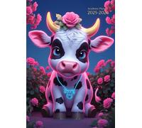 Academic Planner A5 Kids: " Cow " Canada - Weekly Horizontal With Monthly Calendar, Class Schedule and Note Pages - Dated - 12 Month "August to July" ... - Gift Ideas For Student: Boys & Girls.