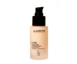 Academie Fond de Teint NR 1 Marfil 30 ml Maquillaje | Base antienvejecimiento con acabado natural y larga duración