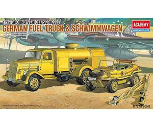 Academy 1:72 - Camión de Combustible alemán de la Segunda Guerra Mundial y Schwimwagen