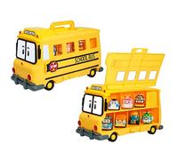 Academy poli Robocar Poli - Transportador de autobús escolar para otros juguetes de fundición a presión