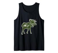 Acadia Parque Nacional Escena Dentro Un Moose Silhouette Maine Camiseta sin Mangas