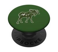 Acadia Parque Nacional Escena Dentro Un Moose Silhouette Maine PopSockets PopGrip Adhesivo