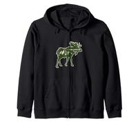 Acadia Parque Nacional Escena Dentro Un Moose Silhouette Maine Sudadera con Capucha