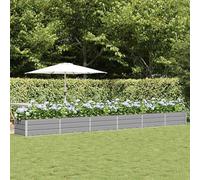 ACAGALA Bancal de metal de 600 x 45 cm, rectangular para jardín, de acero, diseño sin suelo, para verduras, frutas, hierbas y flores, color gris claro