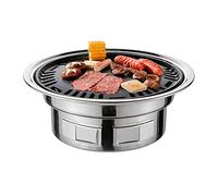 ACAGALA Barbacoa coreana de 13 pulgadas, parrilla de carbón vegetal multifuncional portátil con ventilación ajustable y red a la parrilla y bandeja para Courtyard Picnic Beach BBQ