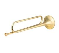 ACAGALA Brass C Bugle Call Gold Platted Trumpet Cavalry Horn with Mouthpiece Musical Instrument for Beginners School Band Military Orchestra (18.7 pulgadas)