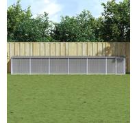 ACAGALA Gallinero de 603 x 98 x 90 cm, 5 m³, cercado para animales pequeños, con techo y paredes laterales de alambre, puerta, gran recinto para animales de compañía, para pollos, aves de corral