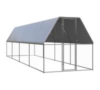 ACAGALA Jaula para pollos con caño 2 x 8 x 2 m, 32 m³ Gallinero de madera con techo y rejilla y puerta grande, recinto para animales pequeños para pollos, aves de corral, animales pequeños, acero