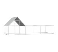 ACAGALA Jaula para pollos con caño 6 x 2 x 2 m, 24 m³, gallinero de metal con techo generoso rejilla y puerta, gran recinto para animales pequeños para gallinas, aves de corral, animales pequeños