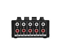 ACAGALA Mezclador estéreo de 4 canales, línea de audio pasivo, mini portátil, para ordenador, teléfono, tableta