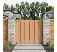 ACAGALA Puerta de jardín 100 x 80 cm, valla de jardín con cierre deslizante, WPC, resistente a la intemperie, puerta exterior para jardín, terraza, protección visual, puerta de plástico unida a madera