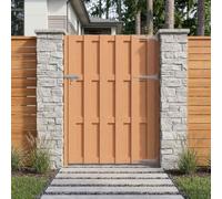 ACAGALA Puerta de jardín de 100 x 150 cm, valla de jardín con cierre deslizante, WPC, resistente a la intemperie, puerta exterior para jardín, terraza, protección visual, puerta de plástico unida a
