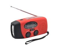 ACAGALA Radio de Emervgencia con Manivela y Carga Solar 1200mAh - Radio Am/FM Portátil, Linterna LED Multifunción, Banco de Energía y Cargador para Móviles - Equipo Esencial para Camping, Senderismo