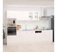 ACAGALA Set de 7 armarios de cocina, bloque de cocina ajustable - EXPANDIBLE - cocina empotrada, madera de fibra, cocina completa, sin encimera, armario de cocina, armario suspendido