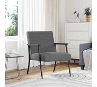 ACAGALA Sillón de salón, moderno sillón con reposabrazos y marco de metal, sillón tapizado de tela, sillón de lectura, soporta hasta 110 kg, color gris oscuro