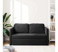 ACAGALA Sofá cama de 2 plazas extensible sofá cama cama sofá cama cama de terciopelo con cojín y estructura de metal - Cama de invitados para espacios pequeños, 122 x 204 cm, color negro