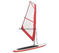 ACAGALA Tabla de surf hinchable con vela, juego completo de tabla de surf con remo, bomba, bolsa de transporte y aletas, hasta 100 kg, tabla de surf para principiantes, 330 x 72 x 10 cm, color rojo