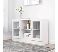 ACAGALA Vitrina de cristal colgante, vitrina de coleccionista, aparador con puertas de cristal, 6 compartimentos, armario multiusos para salón o dormitorio, color blanco, 120 x 30,5 x 70 cm