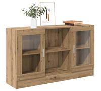 ACAGALA Vitrina de Cristal, Vitrina Coleccionable, aparador con Puertas de Cristal, 6 Compartimentos, Armario Multiusos para salón, Dormitorio, Roble Artesanal, 120 x 30,5 x 70 cm