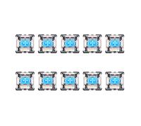 Acahhotxx 10 interruptores mecánicos de teclado de 3 pines, color azul, para Cherry MX, kit de probador de teclado, interruptor mecánico de teclado de computadora, llavero, soporte de pata, extractor
