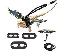 Acahhotxx Juego de arnés ajustable de dragón barbudo con correa con ala, chaleco de 3 piezas para reptiles animales pequeños, disfraz de Halloween, correa ajustable, arnés de dragón barbudo, alas de