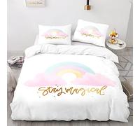 AcaimE Arcoiris 135 X 200 Cm Fundas Nordicas Antiarrugas Sin Hierro Poliéster Fundas Nordicas para Cama De 90 Viene con 2 Fundas De Almohada De 40X75Cm.