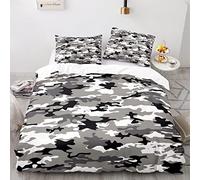 AcaimE Camuflaje Camouflage 220X240Cm Fundas Nordicas Antiarrugas Sin Hierro Poliéster Funda Nordica 150 Viene con 2 Fundas De Almohada De 40X75Cm.