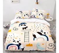 AcaimE Funda Nordica Cama 90 Infantil Animales Nórdicos Poliéster Funda Edredon 135X200Cm Viene con 2 Fundas De Almohada De 40X75Cm. Antiarrugas Sin Hierro