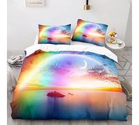 AcaimE Funda Nordica Cama 90 Juvenil Poliéster Antiarrugas Sin Hierro Arcoiris Fundas Nordicas Juveniles 135 X 200 Cm Viene con 2 Fundas De Almohada De 40X75Cm.