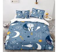 AcaimE Funda Nórdica y Funda de Almohada 3 en 1, 200x200cm, 2x40x75cm, Poliéster, Antiarrugas, Sin Hierro, Estampado Animal, Unisex, Niño, Cierre de Cremallera