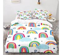 AcaimE Fundas Nordicas Cama 150 Poliéster Antiarrugas Sin Hierro Arcoiris Funda Edredon 220 X 240 Cm Viene con 2 Fundas De Almohada De 40X75Cm.