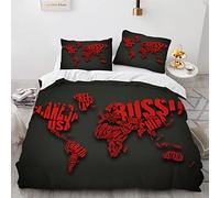 AcaimE Fundas Nordicas Cama 150 Poliéster Antiarrugas Sin Hierro Mapa Mundi Funda Nordica Infantil 220 X 240 Cm Viene con 2 Fundas De Almohada De 40X75Cm.
