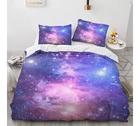 AcaimE Fundas Nórdicas Cielo Estrellado 200X200Cm Funda Nordica Cama 135 Juvenil Poliéster Viene con 2 Fundas De Almohada De 40X75Cm. Antiarrugas Sin Hierro