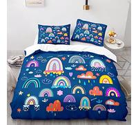 AcaimE Poliéster Funda Nórdica Cama 90 Viene con 2 Fundas De Almohada De 40X75Cm. Funda De Edredón Arcoiris Antiarrugas Sin Hierro 135 X 200 Cm