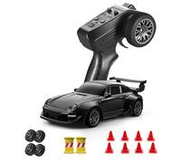 ACAMMZAR Coche Teledirigido Drift con Giroscopio, 1:43 Mini Proporcional Completo 4WD 18KM/H RC Drift Coche, con Luces LED, Gyro, RC Cars para Adultos Niñas, Negro