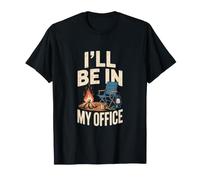 Acampada Estare En Mi Oficina Fuego Camiseta
