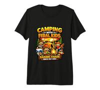 Acampar con niños Salvajes provocando el Caos Desde el Primer día Divertido Camiseta Premium
