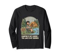 Acampar es mi Cardio El Lago es mi Ducha Manga Larga