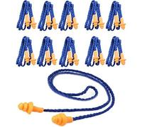ACAMPTAR 10 Piezas De Tapones De Oídos Suaves De Silicona De Seguridad - Protectores Auditivos, Manguitos con Cable - Reducción De Ruido Para El Trabajo en Casa Para Dormir Azul Naranja