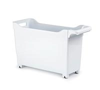 ACAN Carrito de plástico Multiusos con Ruedas y asa Nº1 - Cesta organizadora para Productos de Limpieza, baño, Cocina - 29 x 17 x 45 cm - Color Blanco
