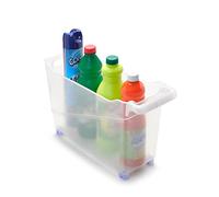 ACAN Carrito de plástico Multiusos con Ruedas y asa Nº1 - Cesta organizadora para Productos de Limpieza, baño, Cocina - 29 x 17 x 45 cm - Transparente