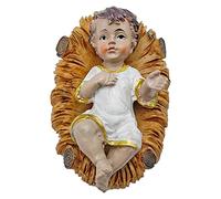 Acan Figura niño Jesús en Cuna para Pesebre 11 x 7,5 x 4,5 cm, Resina, Figura Decorativa de belén navideño, Portal, Navidad, decoración Tradicional