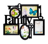 Acan Marco para 5 Fotos de Pared múltiple decoración del hogar Family. Multimarco portafotos 39 x 45 x 2 cm Color Negro