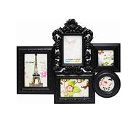 Acan - Marco para Fotos de Pared múltiple de 5 Fotos Varios tamaños, Negro, decoración del hogar. Multimarco portafotos de PVC