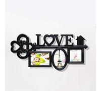 Acan Marco para fotos de pared múltiple, decoración del hogar. Multimarco portafotos de PVC (3 Fotos, Negro)